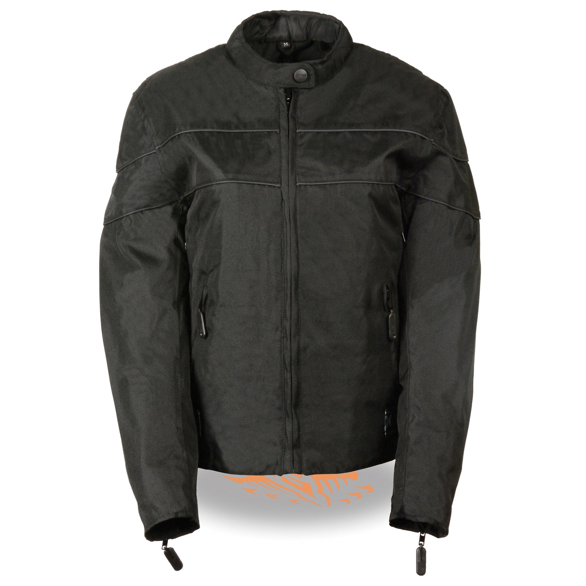 Milwaukee Leather SH2261 Women’s Black Textile Lightweight Motorcycle Jacket with Reflective Piping