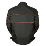 NexGen SH2285 Men’s Black with Orange Stripes Scooter Style Textile Jacket - Image 3