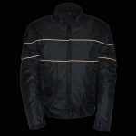 NexGen SH2285 Men’s Black with Orange Stripes Scooter Style Textile Jacket - Image 6