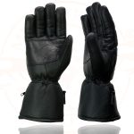 Milwaukee Leather SH230 Men’s Black Leather Warm Lining Gauntlet Motorcycle Hand Gloves W/ ‘Rain Mitten and Pull-on Closure’ - Image 6