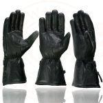Milwaukee Leather SH231 Men’s Black Leather Warm Gauntlet Motorcycle Cold Weather Gloves - Image 5