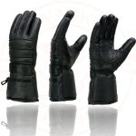 Milwaukee Leather SH232 Men’s Black Leather Warm Lining Gauntlet Motorcycle Hand Gloves W/ Rain Mitten and Adjustable Strap - Image 5