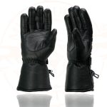Milwaukee Leather SH232 Men’s Black Leather Warm Lining Gauntlet Motorcycle Hand Gloves W/ Rain Mitten and Adjustable Strap - Image 6