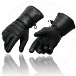 Milwaukee Leather SH232 Men’s Black Leather Warm Lining Gauntlet Motorcycle Hand Gloves W/ Rain Mitten and Adjustable Strap - Image 7