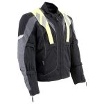 NexGen SH2325 Men’s Armored Two in One Textile and Mesh Racing Jacket with Retractable Hi Viz Protection - Image 5
