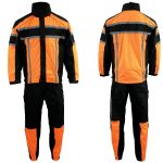 Milwaukee Leather SH233102 Men’s Black and Orange Water Resistant Rain Suit with Reflective Tape - Image 2