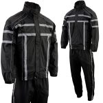 NexGen SH2331 Men’s Black Water Resistant Rain Suit with Reflective Tape - Image 15