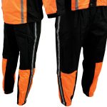 Milwaukee Leather SH233102 Men’s Black and Orange Water Resistant Rain Suit with Reflective Tape - Image 8