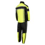 NexGen SH233113 Men’s Black and Neon Green Water Resistant Motorcycle-Outdoors Rain Suit with Reflective Tape - Image 8