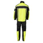 NexGen SH233113 Men’s Black and Neon Green Water Resistant Motorcycle-Outdoors Rain Suit with Reflective Tape - Image 7