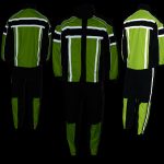 NexGen SH233113 Men’s Black and Neon Green Water Resistant Motorcycle-Outdoors Rain Suit with Reflective Tape - Image 2