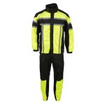NexGen SH233113 Men’s Black and Neon Green Water Resistant Motorcycle-Outdoors Rain Suit with Reflective Tape - Image 10