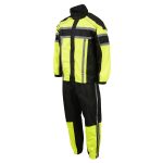 NexGen SH233113 Men’s Black and Neon Green Water Resistant Motorcycle-Outdoors Rain Suit with Reflective Tape - Image 9