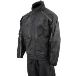 NexGen SH2334 Men’s Black Water Proof Rain Suit with Reflective Flame Skull Design - Image 6