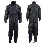 NexGen SH2334 Men’s Black Water Proof Rain Suit with Reflective Flame Skull Design - Image 5