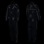 NexGen SH2334 Men’s Black Water Proof Rain Suit with Reflective Flame Skull Design - Image 3