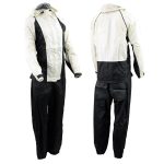 NexGen Ladies SH2344 Beige and Black Hooded Water Proof Rain Suit - Image 5
