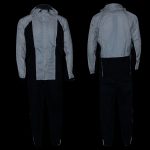 NexGen Ladies SH2344 Beige and Black Hooded Water Proof Rain Suit - Image 6