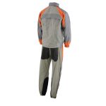Milwaukee Leather SH2346SGO Men’s Gray and Orange Water Resistant Rain Suit with Reflective Piping - Image 2