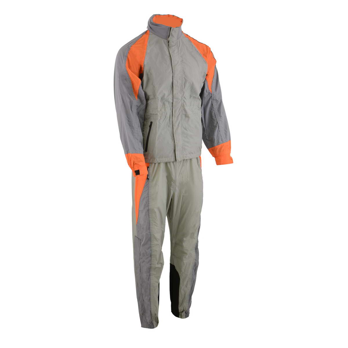 Milwaukee Leather SH2346SGO Men’s Gray and Orange Water Resistant Rain Suit with Reflective Piping