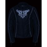 Milwaukee Leather SH2366 Women’s’Reflective Tribal’ Black Armored Motorcycle Textile Jacket - Image 8