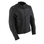 Milwaukee Leather SH2366 Women’s’Reflective Tribal’ Black Armored Motorcycle Textile Jacket - Image 9