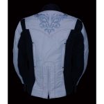 Milwaukee Leather SH2366 Women’s’Reflective Tribal’ Black and Cream Armored Motorcycle Textile Jacket - Image 6