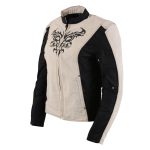 Milwaukee Leather SH2366 Women’s’Reflective Tribal’ Black and Cream Armored Motorcycle Textile Jacket - Image 9