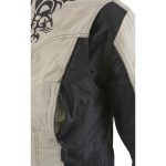 Milwaukee Leather SH2366 Women’s’Reflective Tribal’ Black and Cream Armored Motorcycle Textile Jacket - Image 11
