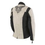 Milwaukee Leather SH2366 Women’s’Reflective Tribal’ Black and Cream Armored Motorcycle Textile Jacket - Image 10
