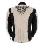 Milwaukee Leather SH2366 Women’s’Reflective Tribal’ Black and Cream Armored Motorcycle Textile Jacket - Image 2