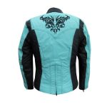 NexGen SH2367 Women’s Turquoise and Black Textile Jacket with Embroidery Artwork - Image 2