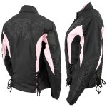 NexGen SH236806 Women’s ‘Reflective Buffalo Head’ Black and Pink Textile Jacket - Image 4