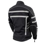 NexGen SH2376 Women’s Black and Grey Nylon with Mesh Armored Racer Jacket with Built in Rain Jacket - Image 6