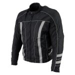 NexGen Men’s SH2389 Black and Grey Armored Racer Jacket - Image 6