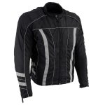 NexGen Men’s SH2389 Black and Grey Armored Racer Jacket - Image 7