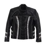 NexGen SH2394 Women’s Black and Silver Textile Racer MC Jacket