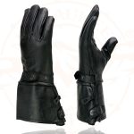 Milwaukee Leather Men’s Gauntlet Motorcycle Hand Gloves-Black Leather Long Cuff Snap Closure Thermal Lined-SH264 - Image 4
