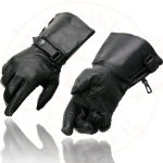 Milwaukee Leather Men’s Gauntlet Motorcycle Hand Gloves-Black Leather Long Cuff Snap Closure Thermal Lined-SH264 - Image 6