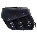 Milwaukee Leather SH55101ZB Black 3 Strap Zip-Off Motorcycle Saddlebags - Image 8