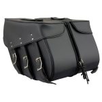Milwaukee Leather SH55101ZB Black 3 Strap Zip-Off Motorcycle Saddlebags - Image 9