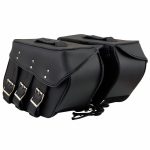 Milwaukee Leather SH55103ZB Zip Off Black Plain PVC Three Strap Motorcycle Saddlebags - Image 10