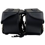 Milwaukee Leather SH55103ZB Zip Off Black Plain PVC Three Strap Motorcycle Saddlebags - Image 5