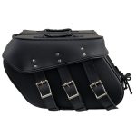 Milwaukee Leather SH55103ZB Zip Off Black Plain PVC Three Strap Motorcycle Saddlebags - Image 7