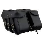 Milwaukee Leather SH55103ZB Zip Off Black Plain PVC Three Strap Motorcycle Saddlebags - Image 8