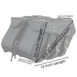 Milwaukee Leather SH55103ZB Zip Off Black Plain PVC Three Strap Motorcycle Saddlebags - Image 3