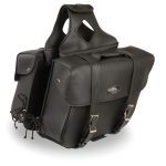 Milwaukee Leather SH580ZB Black Large Zip-Off PVC Slanted Throw Over Motorcycle Saddlebags - Image 3