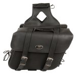 Milwaukee Leather SH580ZB Black Large Zip-Off PVC Slanted Throw Over Motorcycle Saddlebags - Image 2