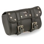 Milwaukee Leather SH616S Black Medium Studded PVC Motorcycle Tool Bag with Key Locks - Image 2