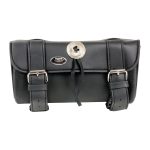 Milwaukee Leather SH62601 Black Small PVC Double Strap with Concho Windshield-Tool Bag - Image 3